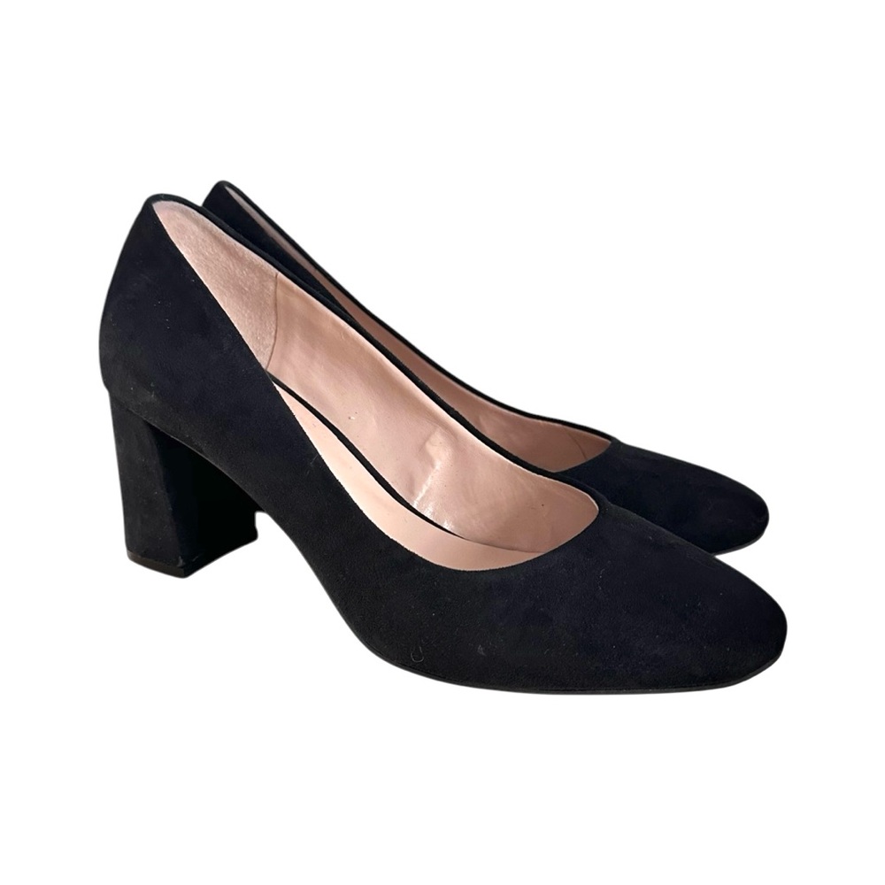 Kelly & Katie Womens 9 M Liya Slip On Pumps Black Casual Heel Faux Suede Shoes